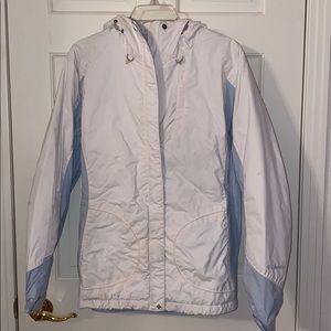 White & Blue Columbia Ski Jacket